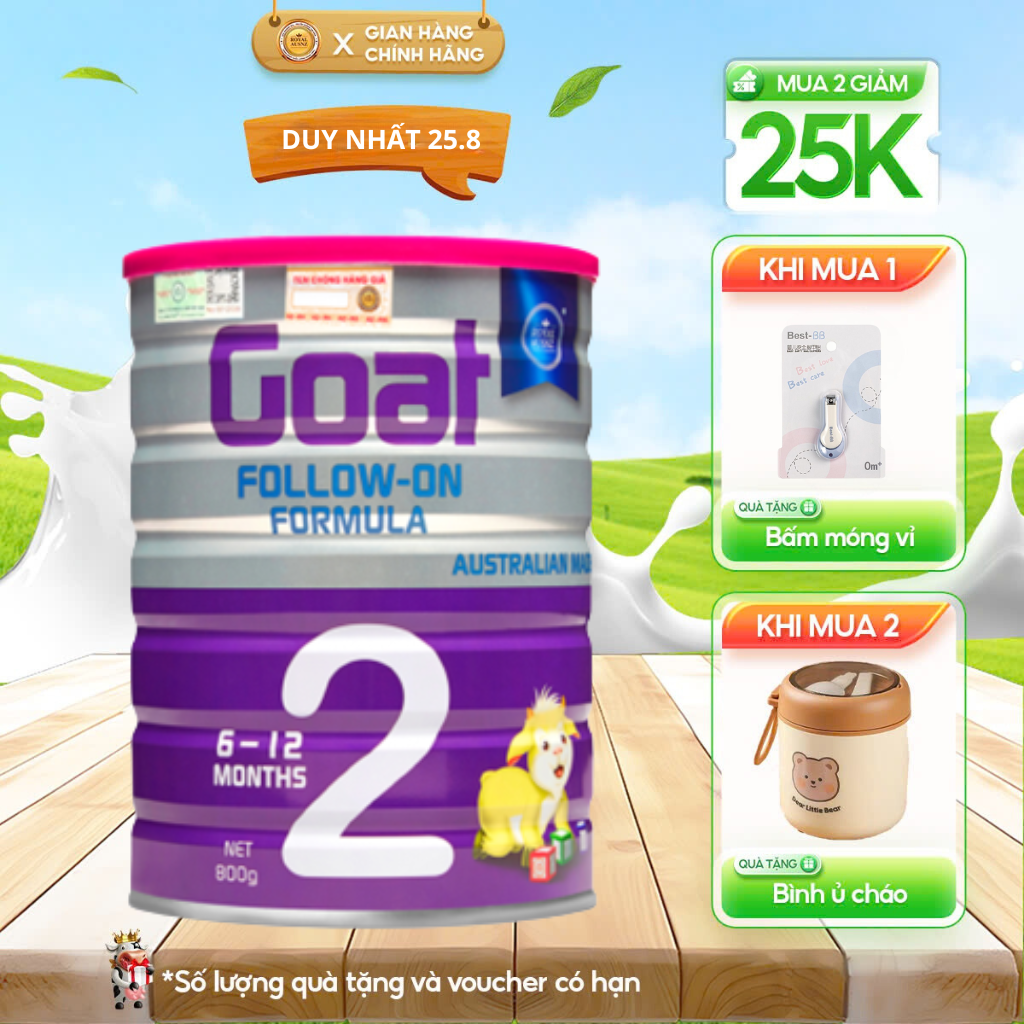 Sữa dê hoàng gia úc goat infant formula 2 bổ sung dinh dưỡng cho bé royal ausnz 800g