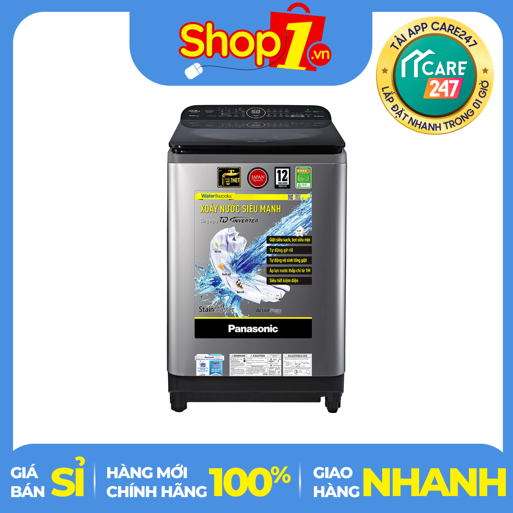 Máy Giặt Panasonic inverter 11.5 Kg NA-FD11AR1GV - truyền động dây Curoa tiết kiệm điện lồng giặt Thép không gỉ tốc độ vắt 700 vòng/phút