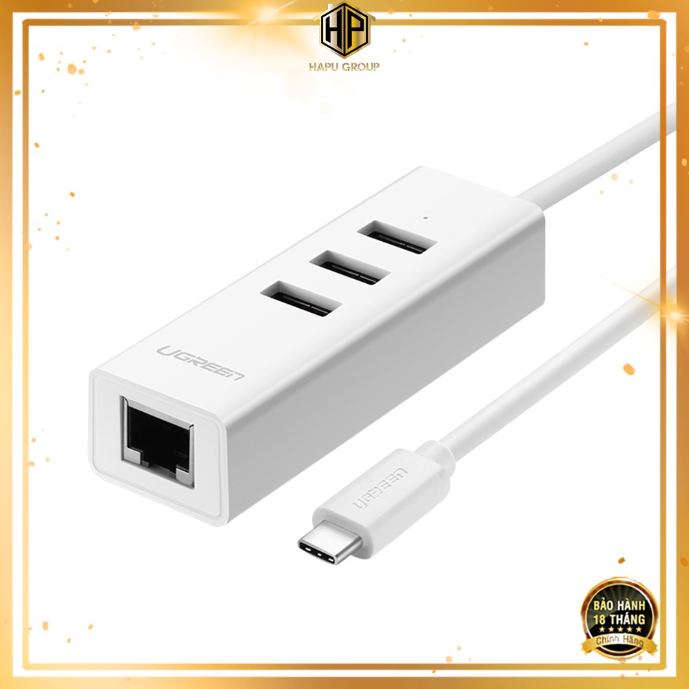 Cáp chuyển đổi usb-c sang lan kèm hub usb ugreen 20792 cao cấp - hapugroup