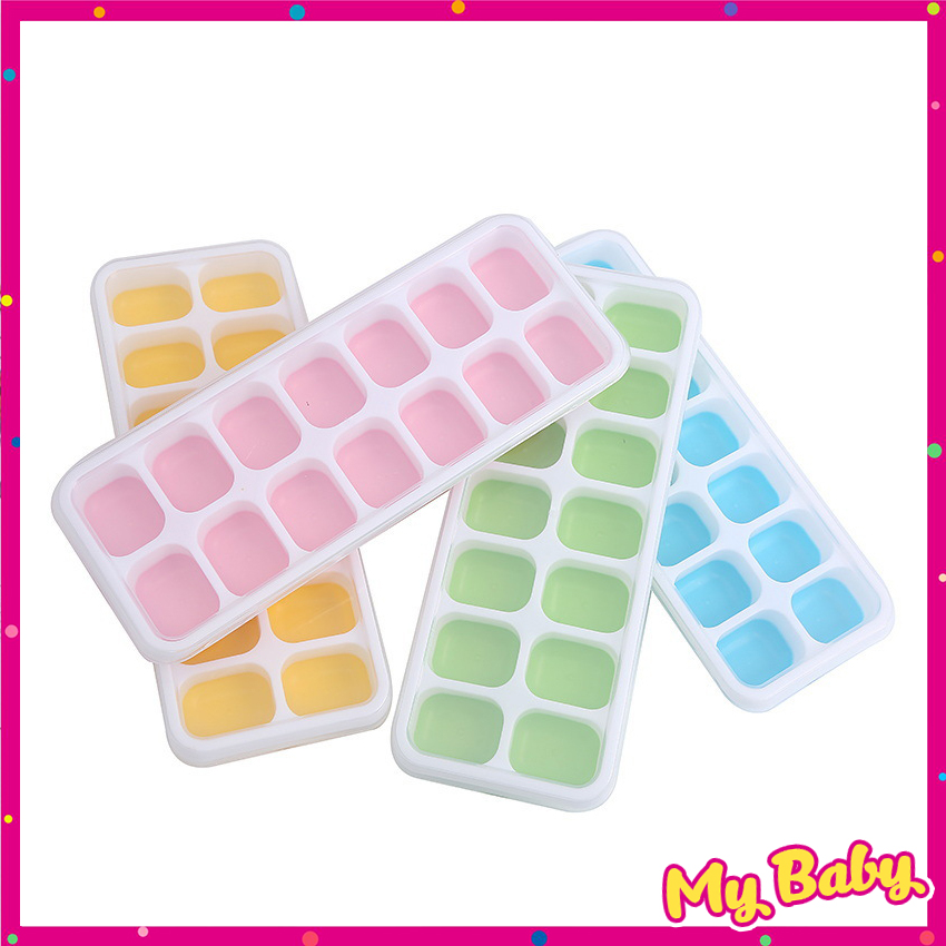 Khay trữ đông đế Silicon Có Nắp Đậy Mybaby18 DC05 trữ đồ ăn dặm, làm đá, thạch, kem…