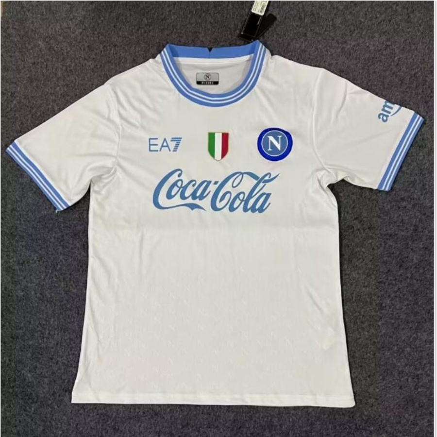 2324 Naples trắng bóng đá Jersey S một XXL