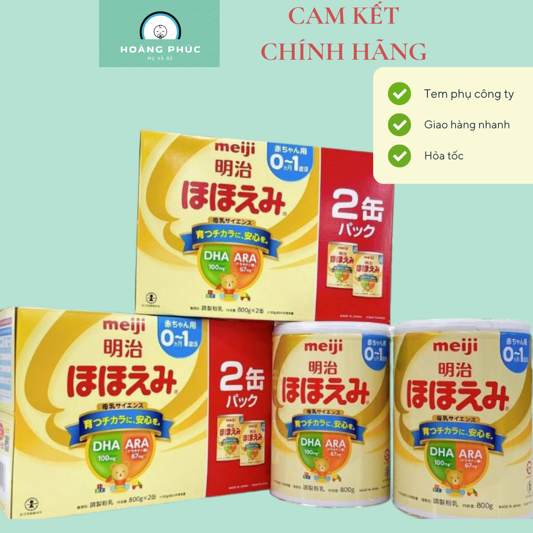 Combo 2 lon sữa bột Meiji 01 meiji so 0 meiji nội địa Nhật bản lon 800gram