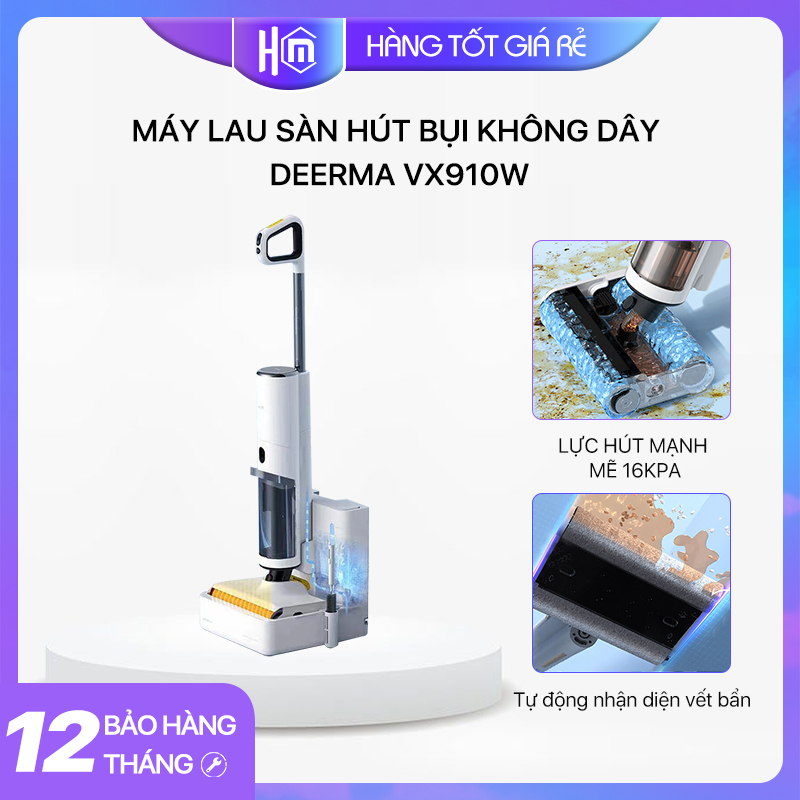 Máy lau sàn hút bụi không dây deerma vx910w bản quốc tế