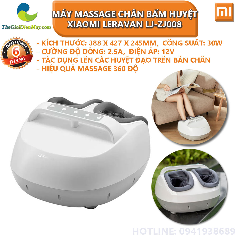 Máy massage chân bấm huyệt Xiaomi Leravan LJ-ZJ008 - Bảo hành 6 tháng - Shop Thế Giới Điện Máy