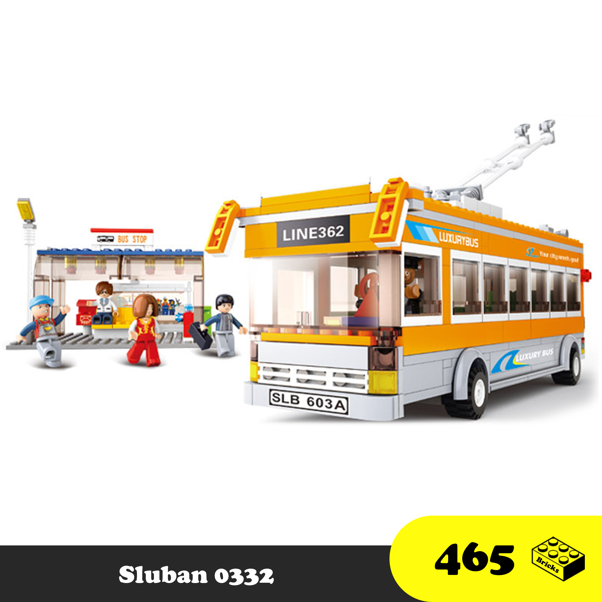 Đồ chơi lắp ráp Xe Buýt học sinh màu cam - Lego Students orange bus - Sluban 0332