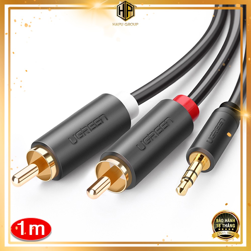 Cáp audio 3.5mm 1 ra 2 rca ugreen 10772 dài 1m chính hãng - hapugroup