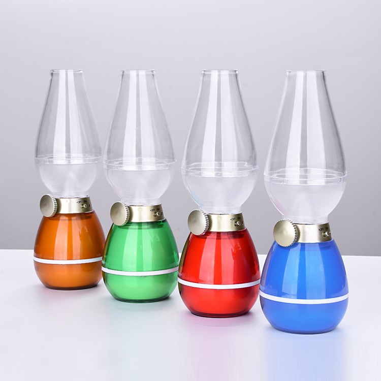 Đèn tốt, Đèn dầu cảm ứng đèn dầu thổi tắt, sáng,  không khói cảm ứng khi thổi LED màu ngẫu nhiên,để bàn thờ tiện lợi