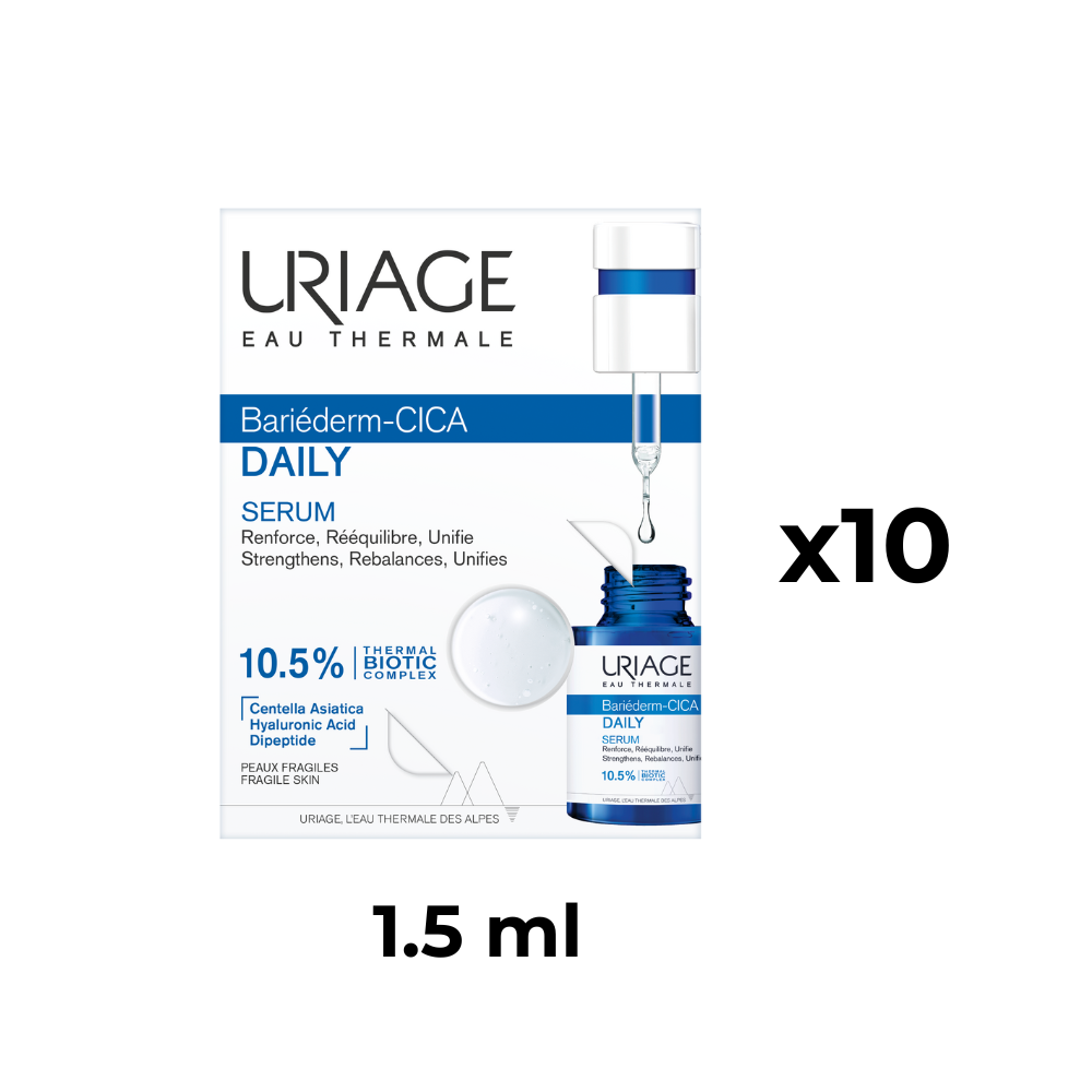 Serum phục hồi da tổn thương hằng ngày uriage bariederm-cica daily serum 1,5ml x 10