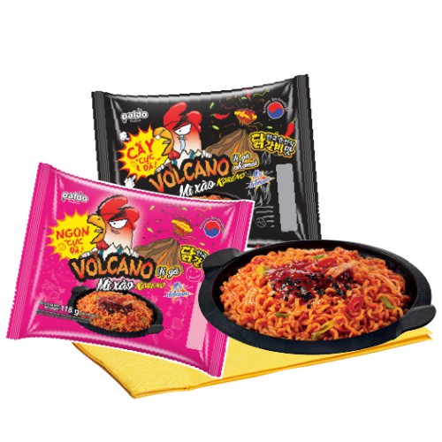 CHỈ 82.000 đ/LỐC = 6 GÓI (118 G/GÓI) COMBO MÌ XÀO VOLCANO 3 GÓI VỊ GÀ VÀ 3 GOI PHÔ MAI SIÊU TRỌNG - MÙA ĐÔNG KHÔNG LẠNH - ĐÃ CÓ VOLCANO NGON CỰC ĐÃ - CAY CỰC ĐÃ