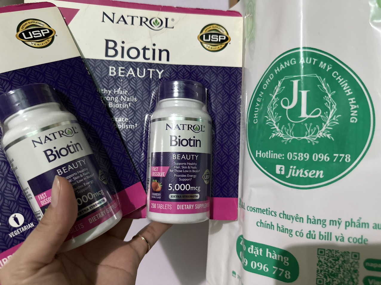 Viên ngậm biotin natrol 5000mcg