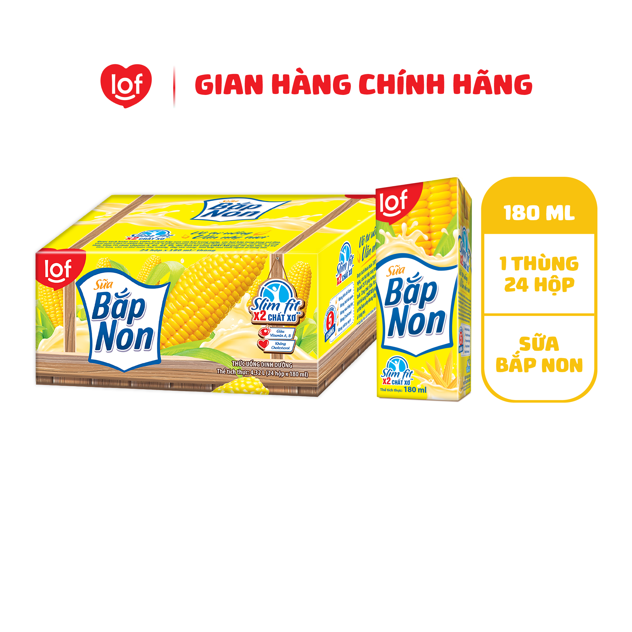 Lof_Sữa bắp non thùng 24 hộp x 180ml