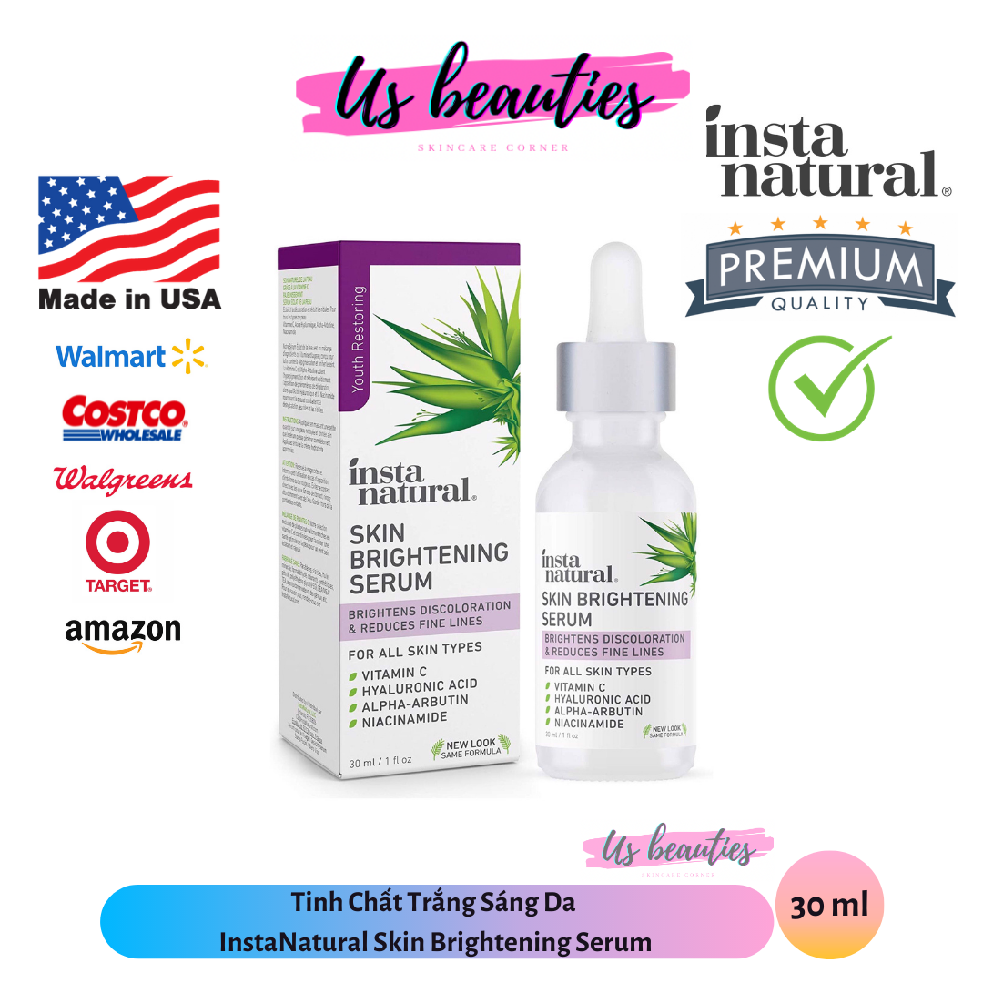 Tinh Chất Trắng Sáng Da InstaNatural Skin Brightening Serum 30ml (Bill USA)