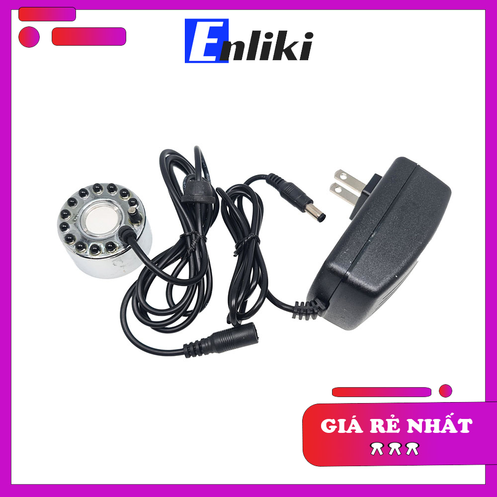 Combo động cơ phun sương siêu âm 24v có đèn led + nguồn 24v 1a
