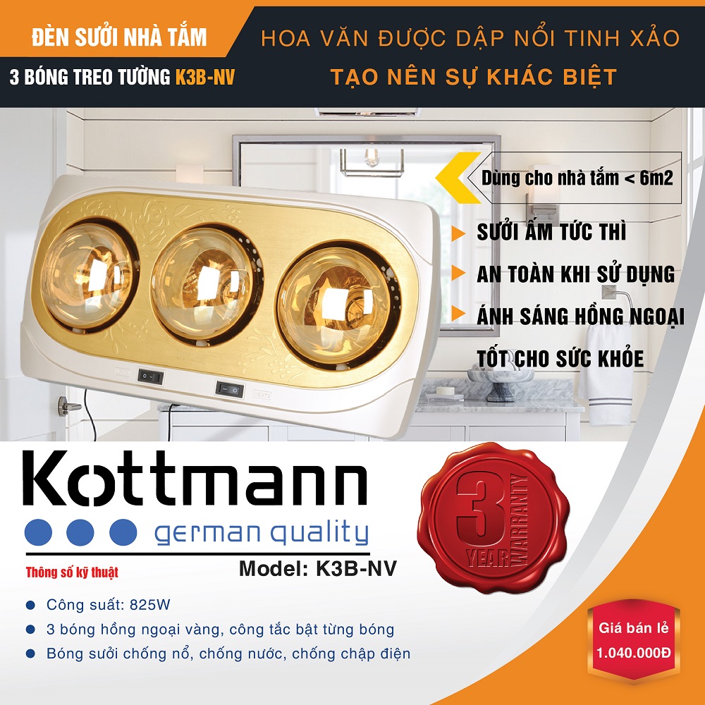 Kottmann | Đèn Sưởi Nhà Tắm Sang Trọng, Giá Ưu Đãi  đèn sưởi kottmann giá tốt Tháng Đèn sưởi nhà tắm Kottmann Giá rẻĐèn sưởi nhà tắm KOTTMANN chínG hãnH, bóng hồng ngoại