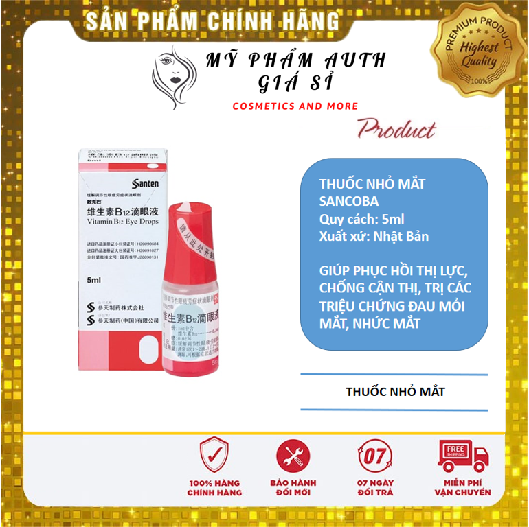 Nhỏ mắt phục hồi thị lực sancoba santen nhật bản 5ml - nhỏ mắt chống cận thị, đau mỏi mắt