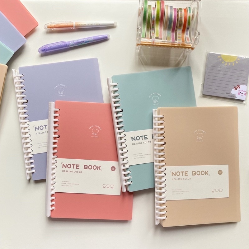 [Binder Healing Color] Sổ còng bìa nhựa màu Pastel xinh xắn dễ thương học tập take notes hiệu quả