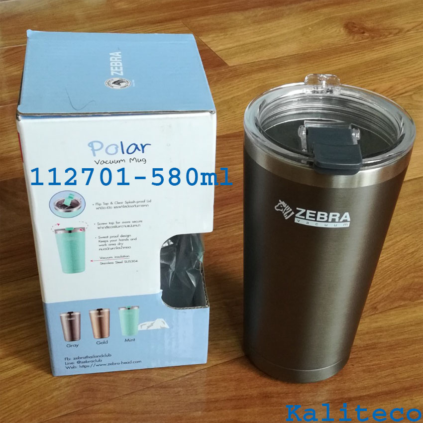 [HCM]Ly Giữ Nhiệt Inox Zebra Tặng Kèm Túi 580ml 112701 POLAR-Kaliteco