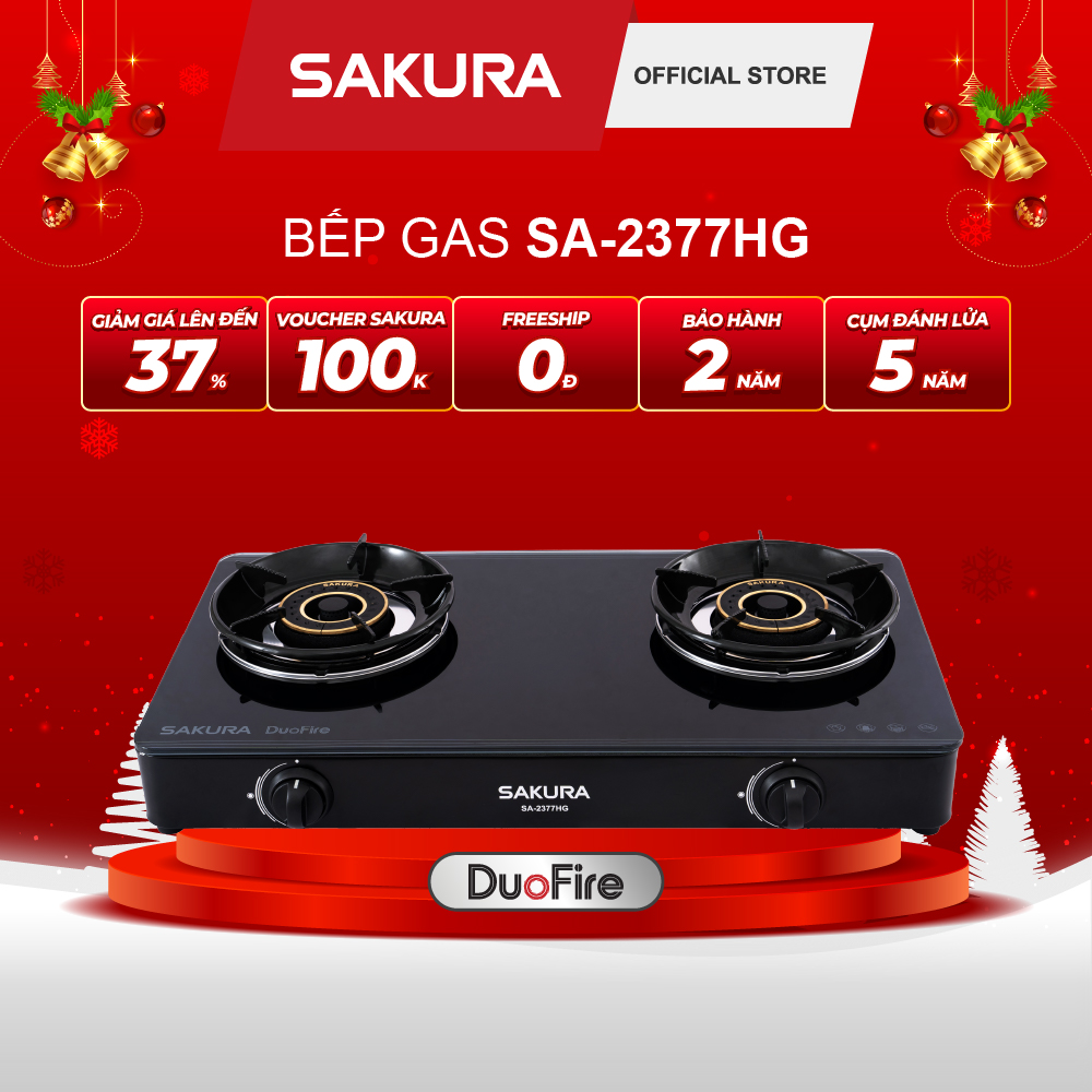 Bếp Gas Lửa Xoáy Kép Sakura SA-2377HG - Bảo hành chính hãng 24 tháng