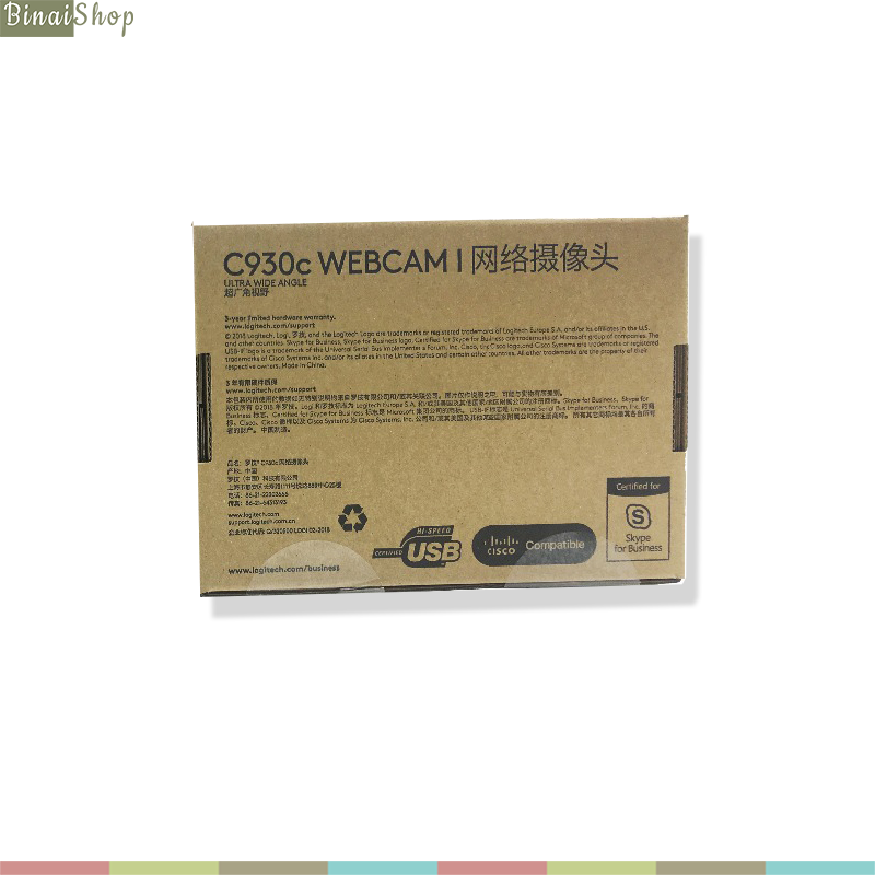 Logitech C930C - Webcam HD 1080p, Tự Động Lấy Nét, Tự Động Căn Chỉnh Ánh Sáng, Tốc Độ Khung Hình 30fps