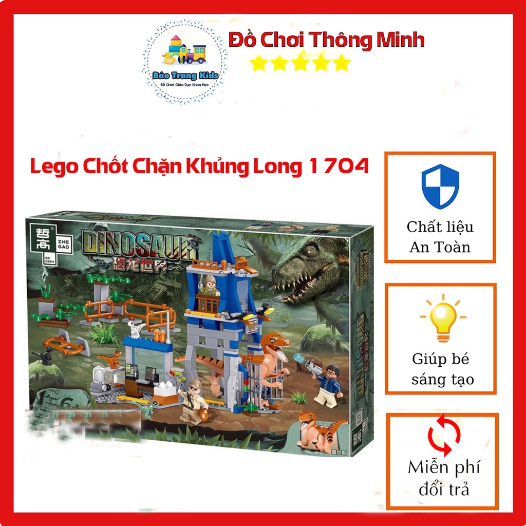 Lắp Ráp xếp hình Lego Jurassic World Dinosaur 1704: Chốt chặn khủng long 365 mảnh