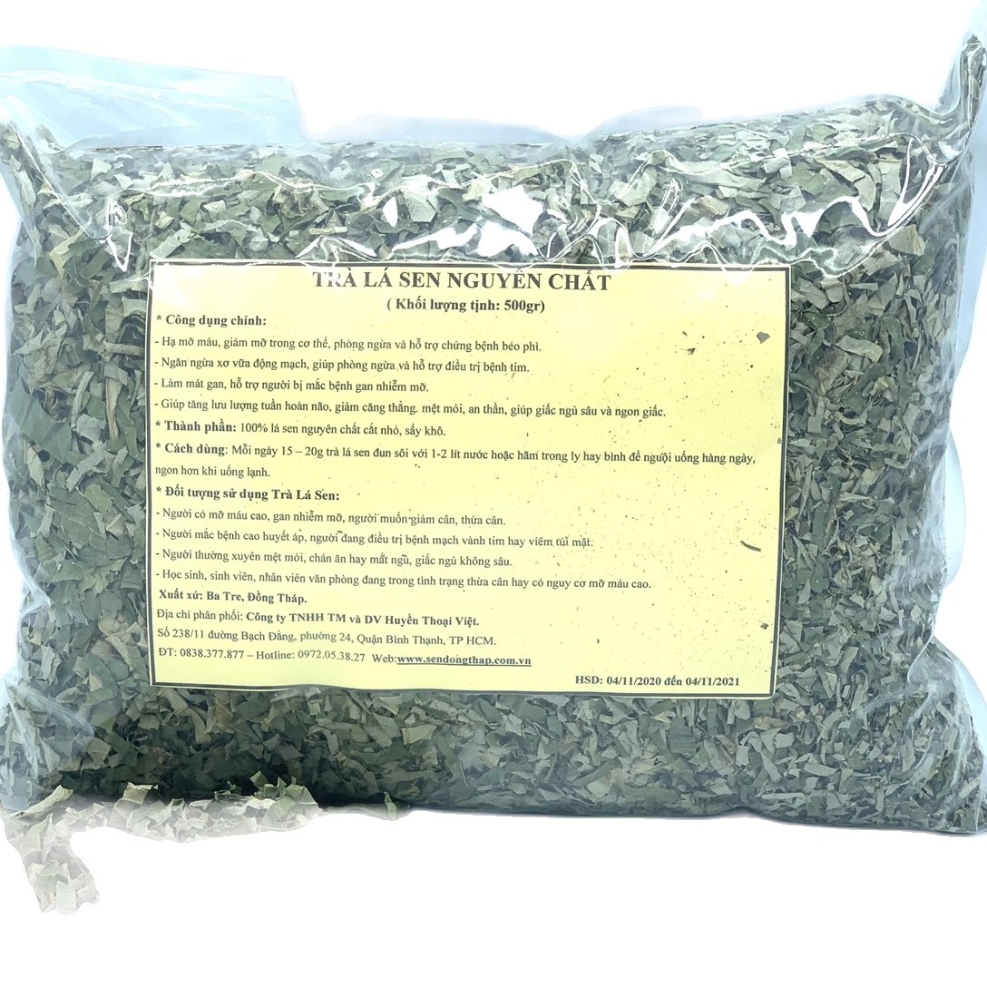 (500Gram) Trà lá sen sấy khô nguyên chất Đồng Tháp - Hỗ trợ Giảm Cân Mỡ Máu Huyết Áp Cao