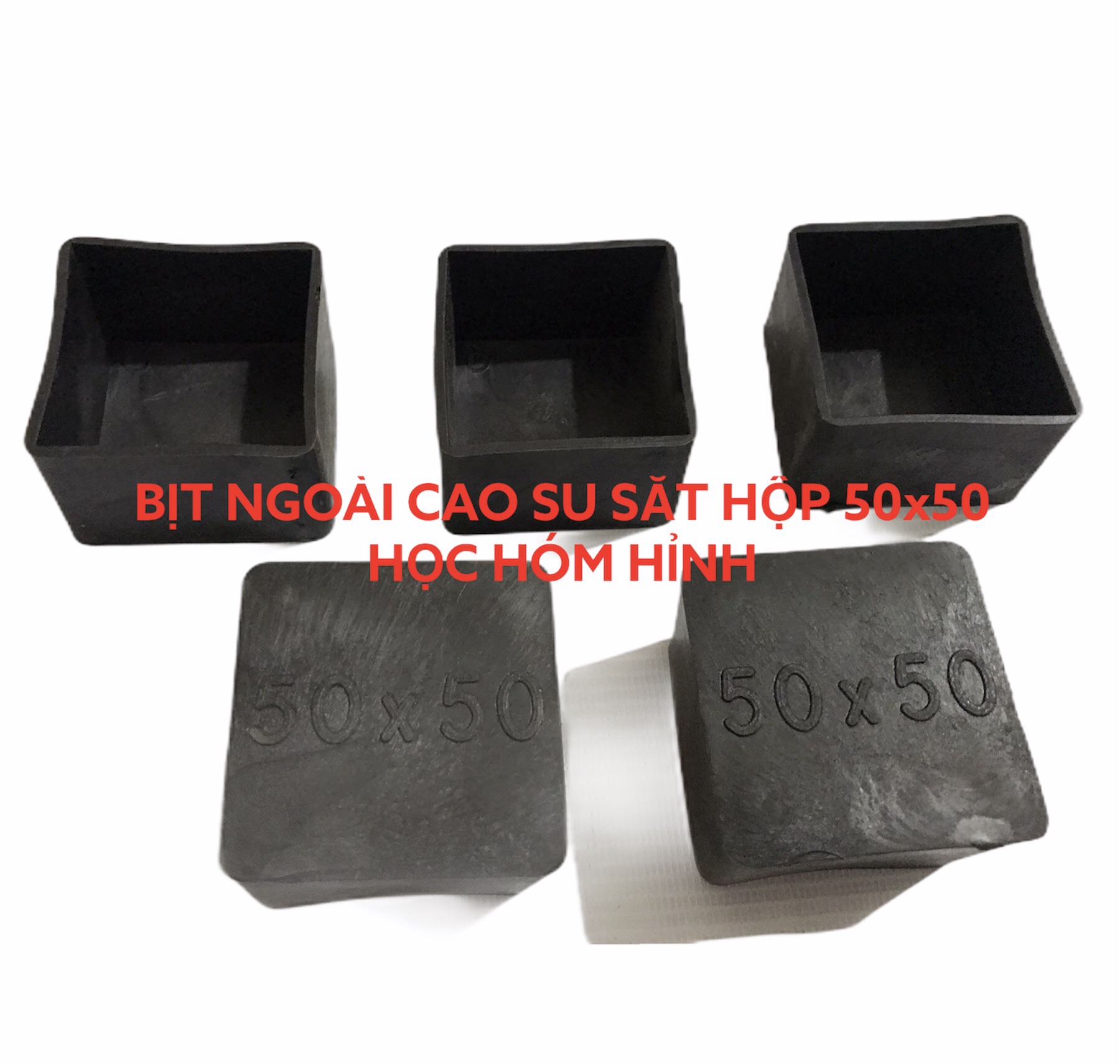 COMBO 5 Chụp bịt cao su ngoài sắt hộp 50x50