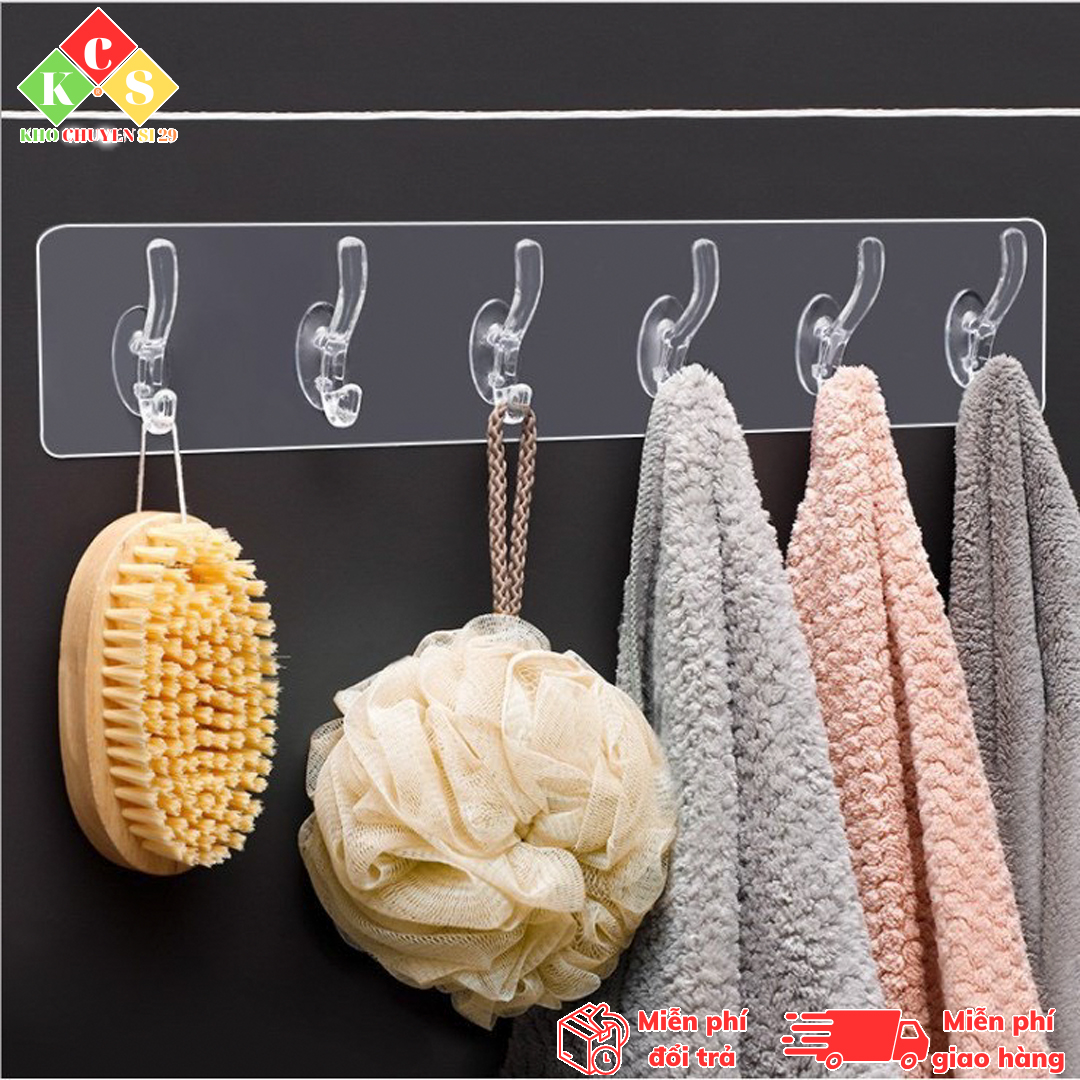 Móc treo, móc treo 6 chấu, móc treo đa năng, móc treo nhà tắm, móc treo gọn đồ