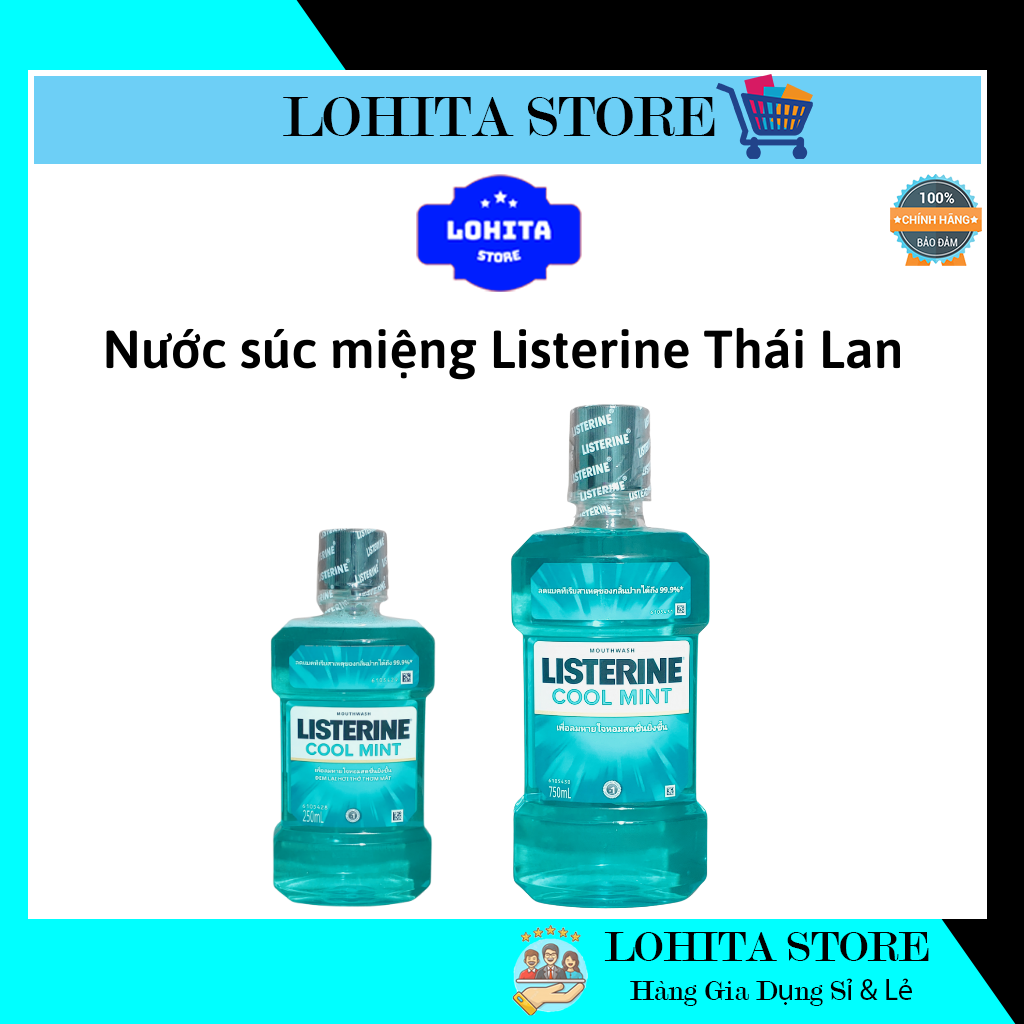 Nước súc miệng Listerine cặp 750ml + 250ml kháng khuẩn - LOHITA MARTT