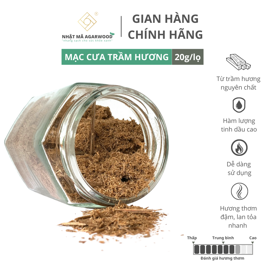Mạc cưa gỗ trầm hương - Nhật Mã Agarwood - Lọ 20gram