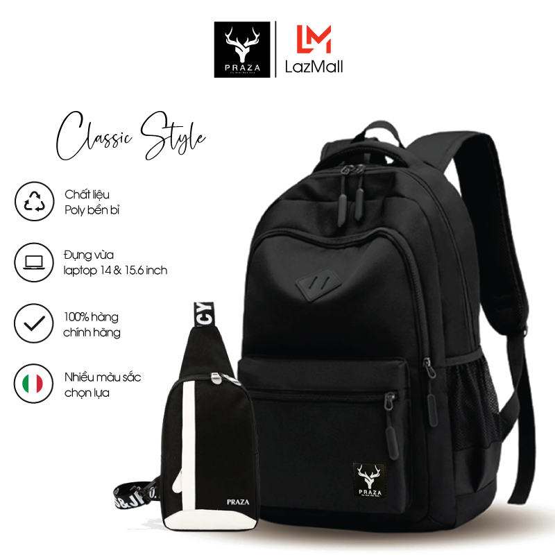 Bộ Balo Nam Nữ, Balo Học Đường Phong Cách, Đựng Được Laptop & Túi Đeo Đa Năng PRAZA - BL177DC090