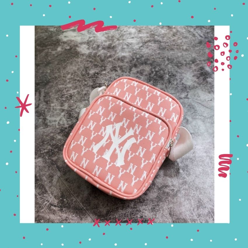 Túi đeo chéo mlb ny vintage mini bag pink full tag code
