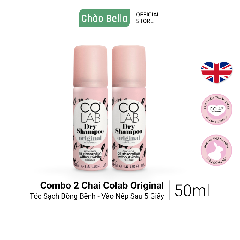 Combo 2 Chai Dầu Gội Khô Colab mùi Original 50ml/chai