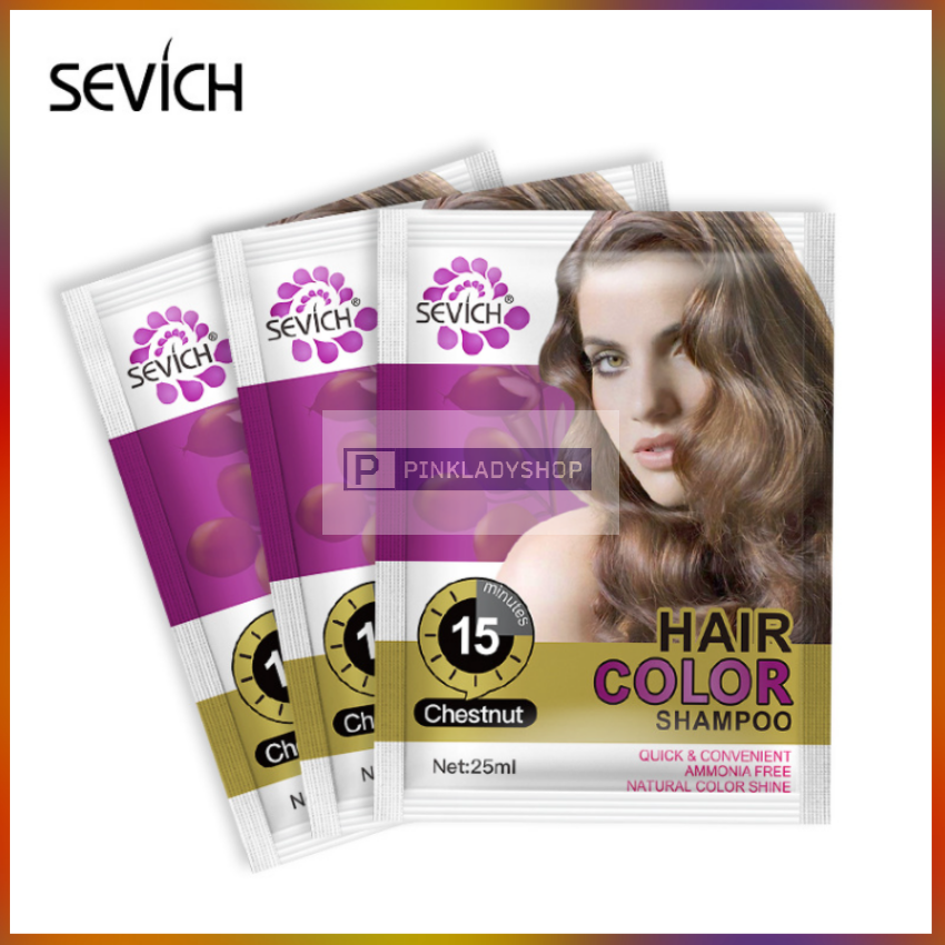 Dầu gội nhuộm tóc mầu hạt dẻ sevich 25ml/gói