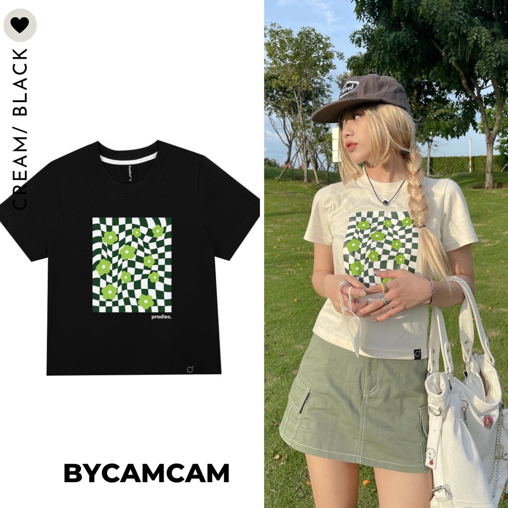 Áo thun baby tee 100% cotton retro caro 2023 𝑩𝒚𝒄𝒂𝒎𝒄𝒂𝒎
