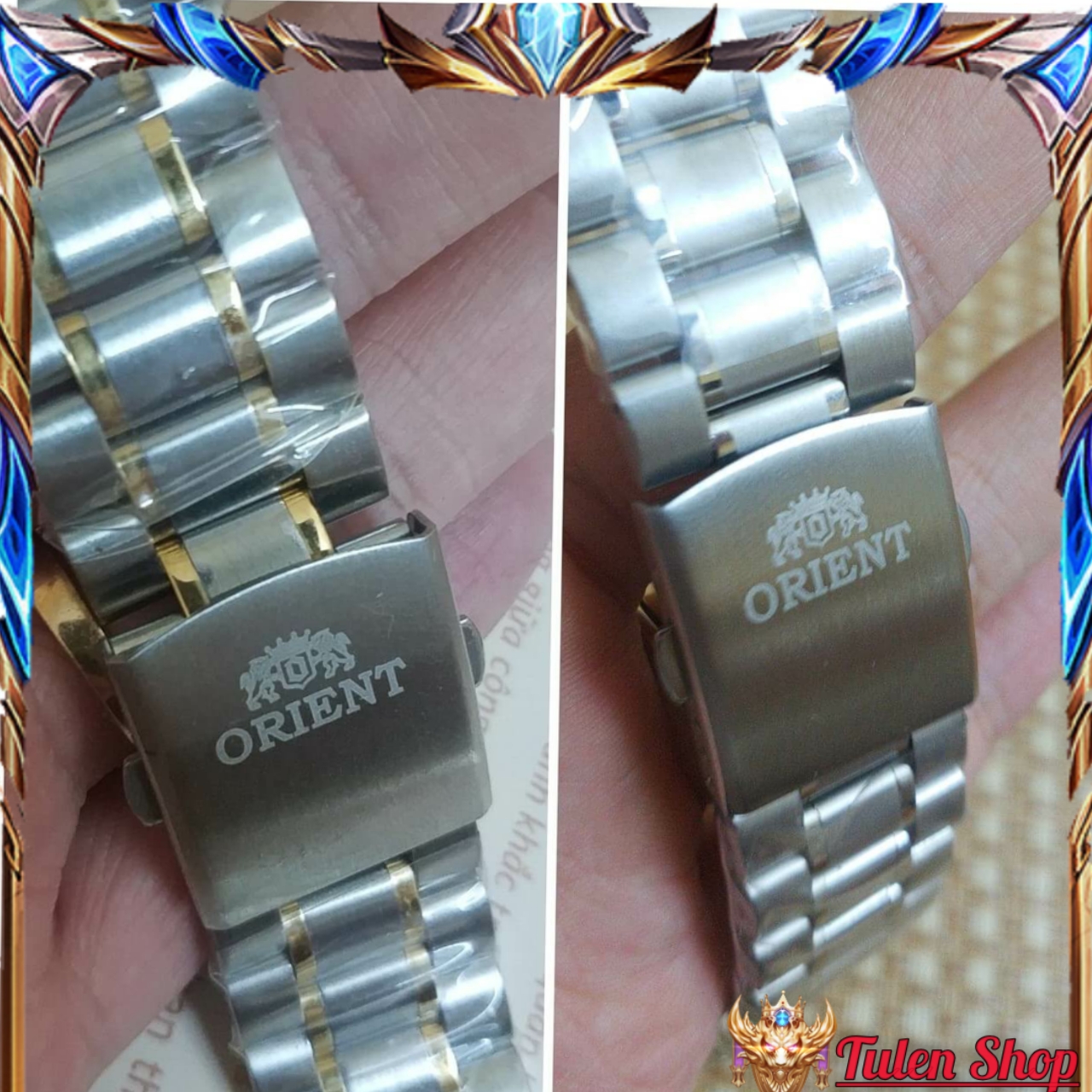 Dây Đồng Hồ Kim Loại Orient Khóa Bấm Đầu Tai Ôm