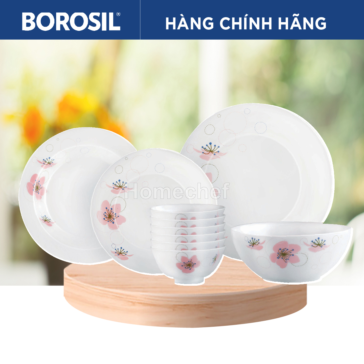 Bộ bát đĩa thủy tinh Larah Borosil 10 chi tiết BRS10I, thủy tinh cường lực an toàn cho sức khỏe