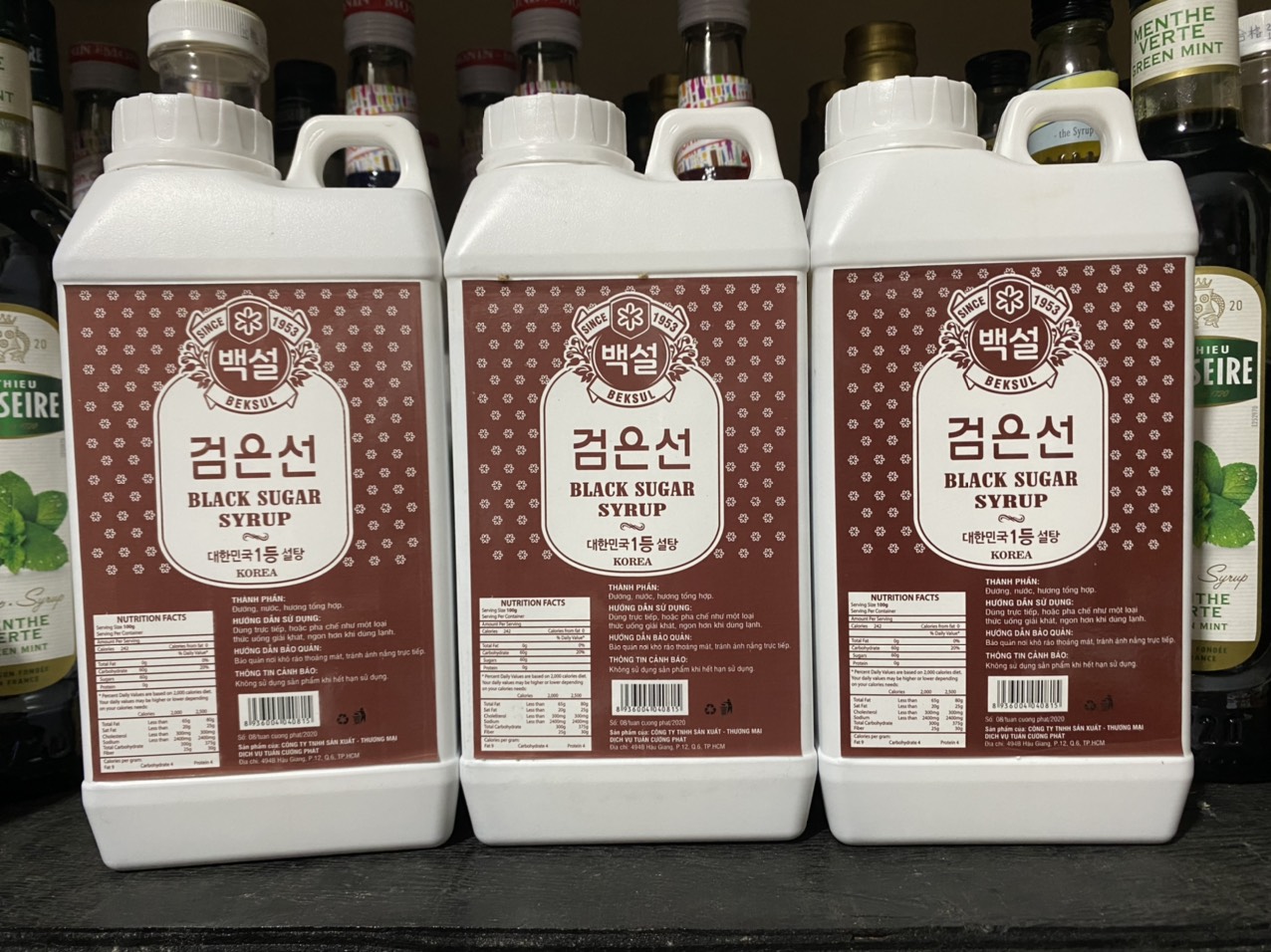 Siro đường đen Hàn Quốc can 1 lít