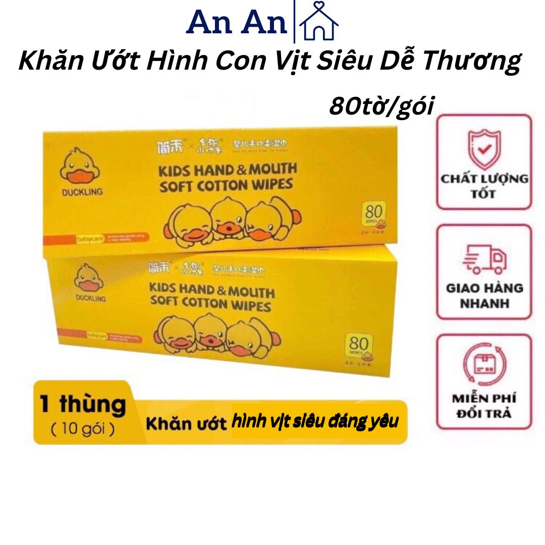Thùng 10 bịch khăn giấy ướt con vịt, khăn giấy ướt con vịt siêu hot - anan