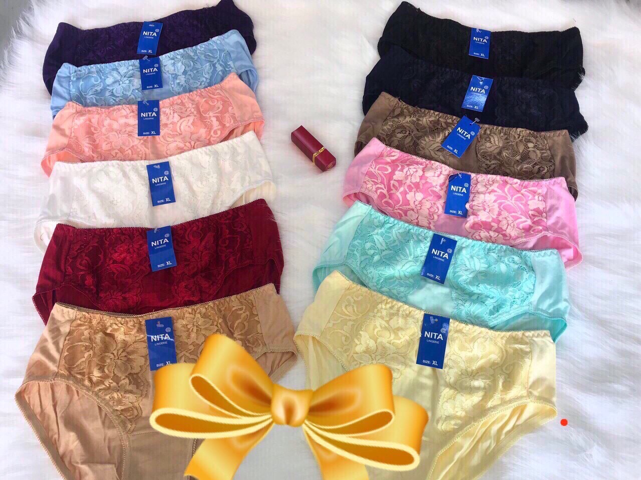 Combo 5 quần lót nữ big size thun cotton cạp cao ren trước hàng việt nam