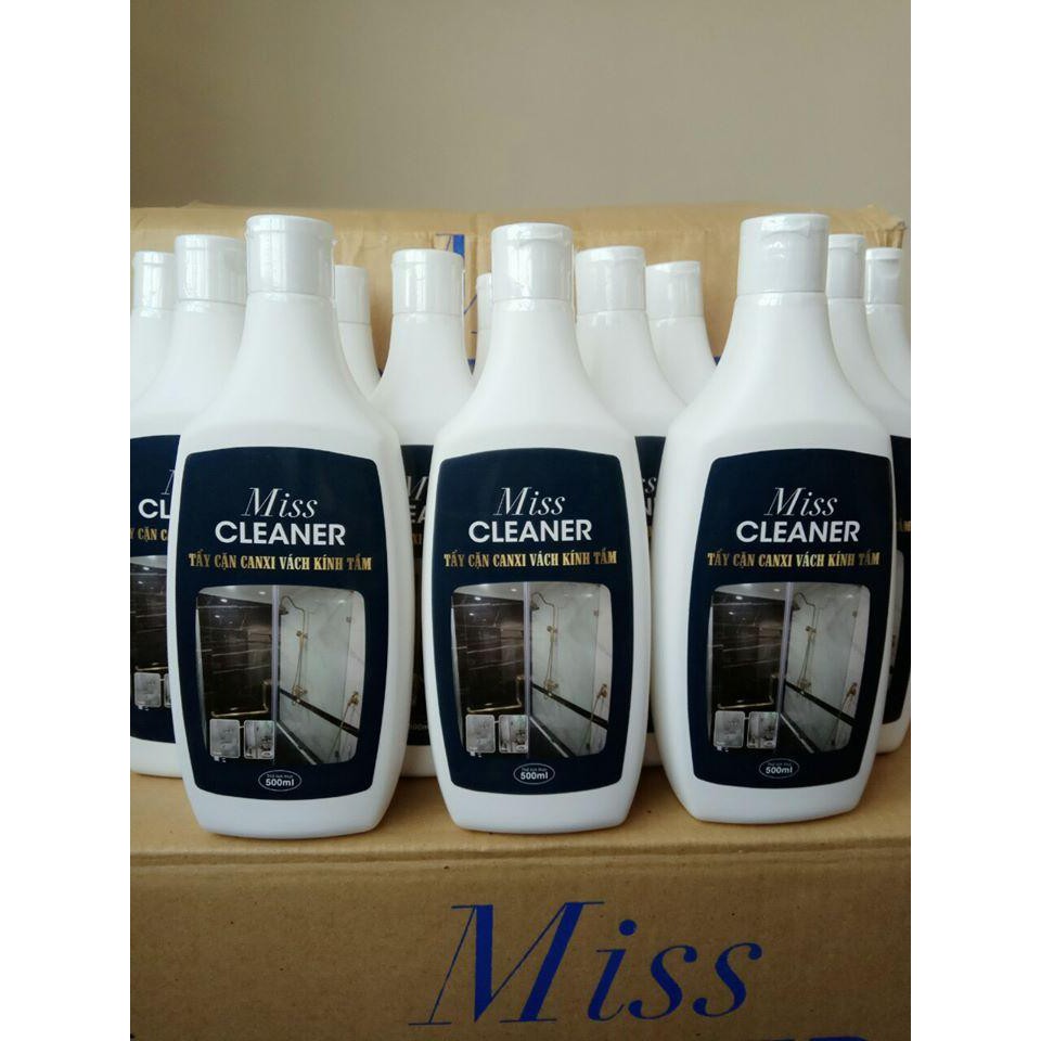 Chai tẩy cặn canxi vách kính nhà tắm chuyển dụng loại 500ml chính hãng MISS CLEANER
