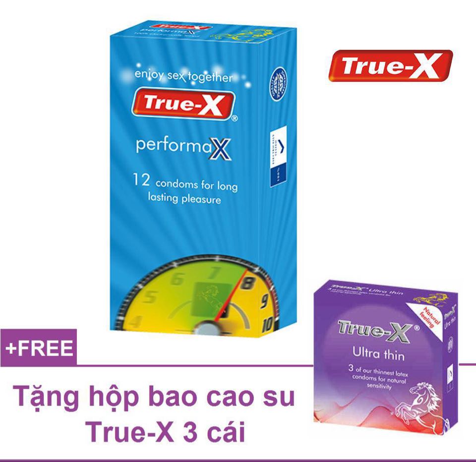 Bộ 1 hộp Bao Cao Su kéo dài thời gian cực tốt True - X tặng 1 hộp siêu mỏng giữ ấmTrue Fell