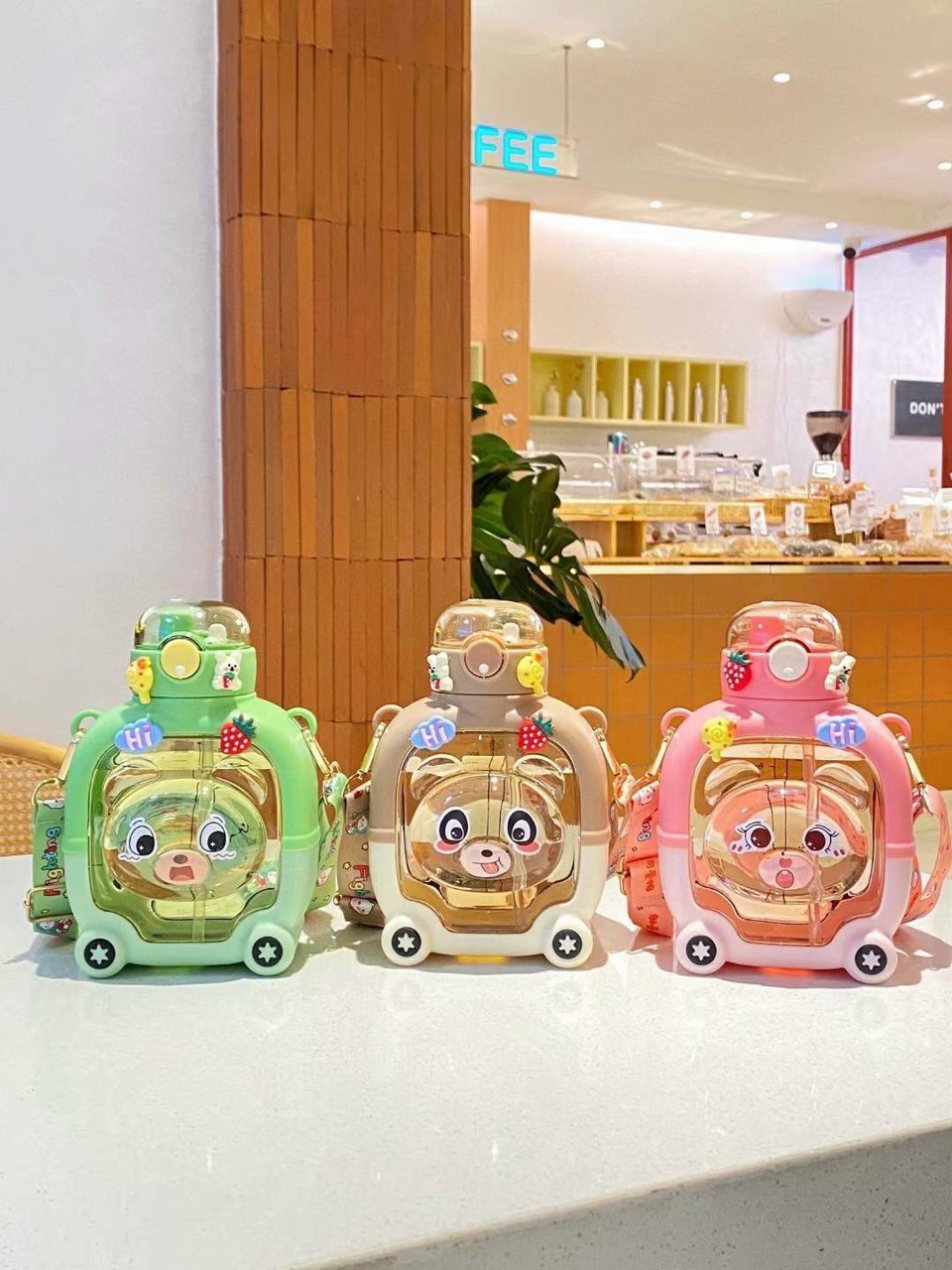 Bình nước hình gấu 1000ml cute bear cup siêu xinh