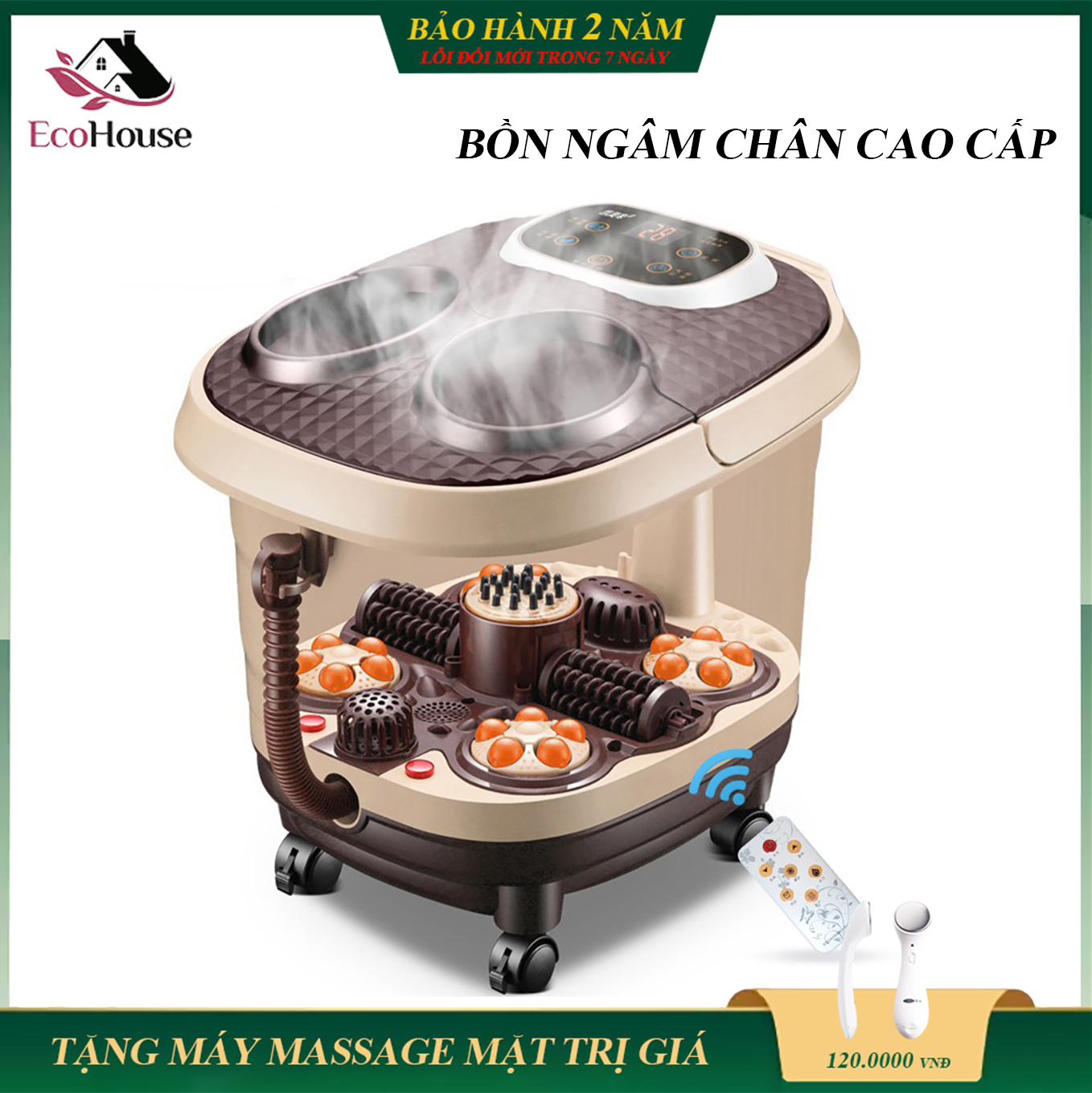 Máy massage ngâm chân cao cấp, kết hợp 2 trong 1 tạo cảm giác thoải mái tự nhiên, bảo hành chính hãng 2 năm lỗi 1 đổi 1 trong vòng 7 ngày sau nhận hàng