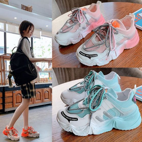 Giày thể thao nữ phối màu dây kép siêu xinh GN12 (3 màu cực Hot) 1