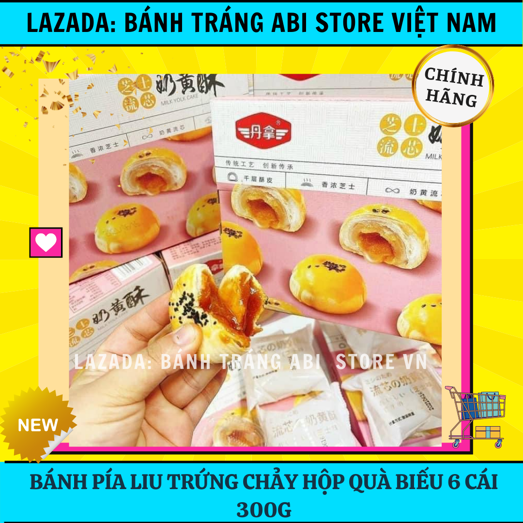 HỘP 6 CÁI BÁNH PÍA NƯỚNG TRỨNG CHẢY MLIK YORK ĐÀI LOAN 300G
