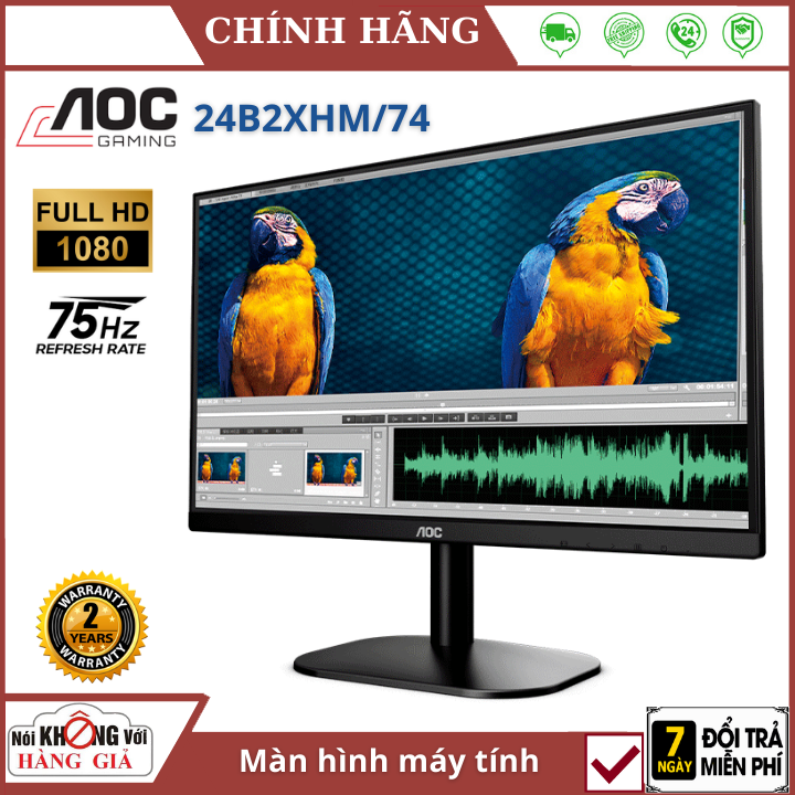 Màn hình máy tính aoc ips 24b2xhm/74 - fhd 75hz 5ms 24 inches l hàng chính hãng , màn hình máy tính cây , màn hình máy tính 24 inch , màn hình pc