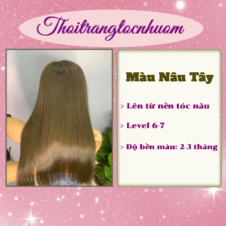 Nhuộm (Nhẹ Mùi) Màu Nâu Tây HOT TREND - Kèm oxy trợ nhuộm và dụng cụ nhuộm - Thoitrangtocnhuom