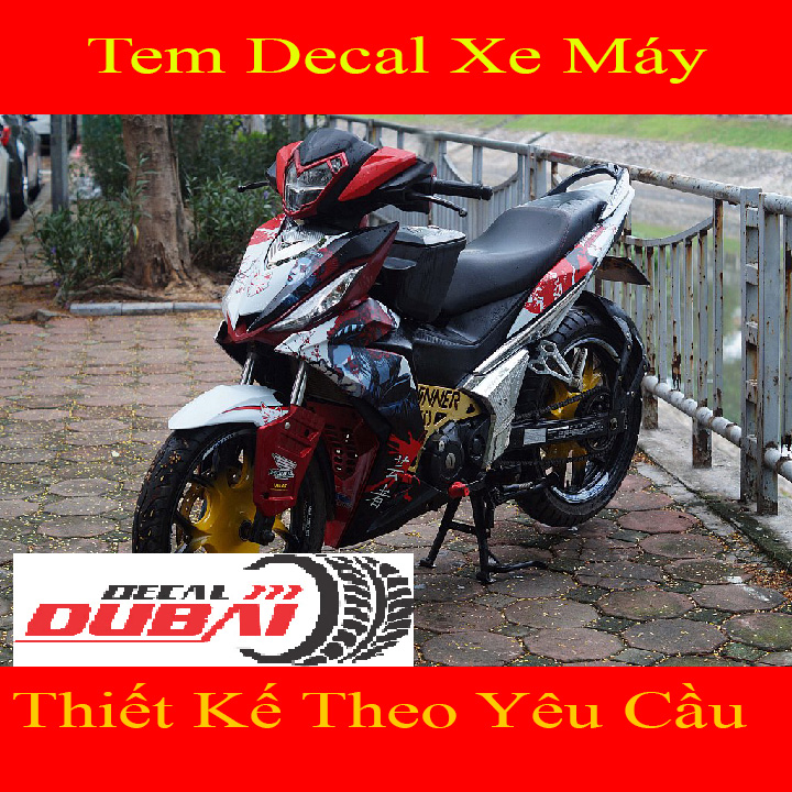 Tem Trùm Dán Xe Winner Samurai Đỏ Trắng