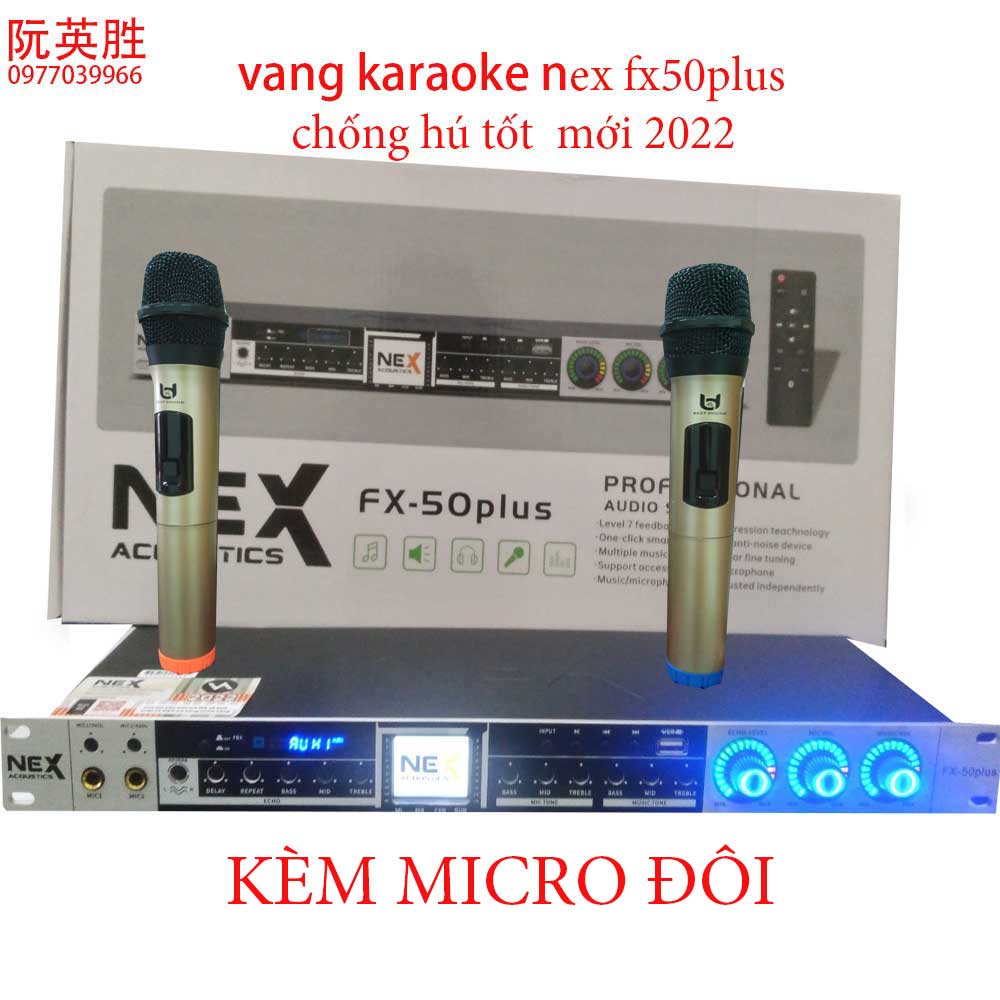 kèm micro đôi] vang cơ karaoke nex fx50 plus hát hay như vang số có rever