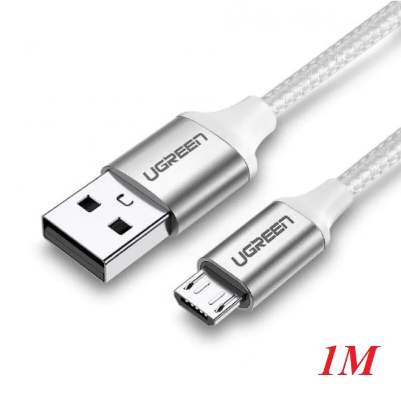 Ugreen 60151 1m cáp micro usb 2.0 bọc nhôm chống nhiễu us290